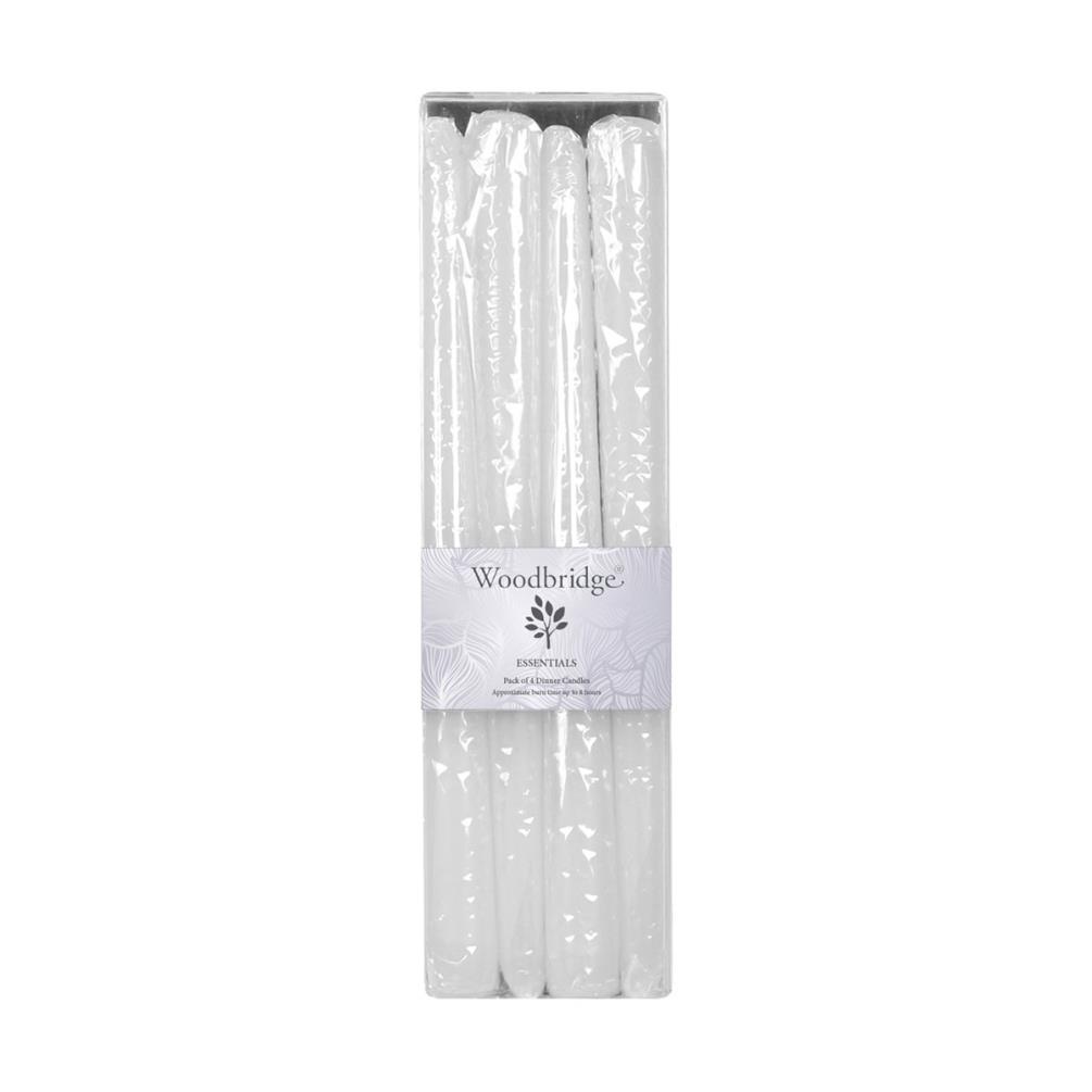 Woodbridge White Tapered Dinner Candle 25cm (Pack of 4) £2.69